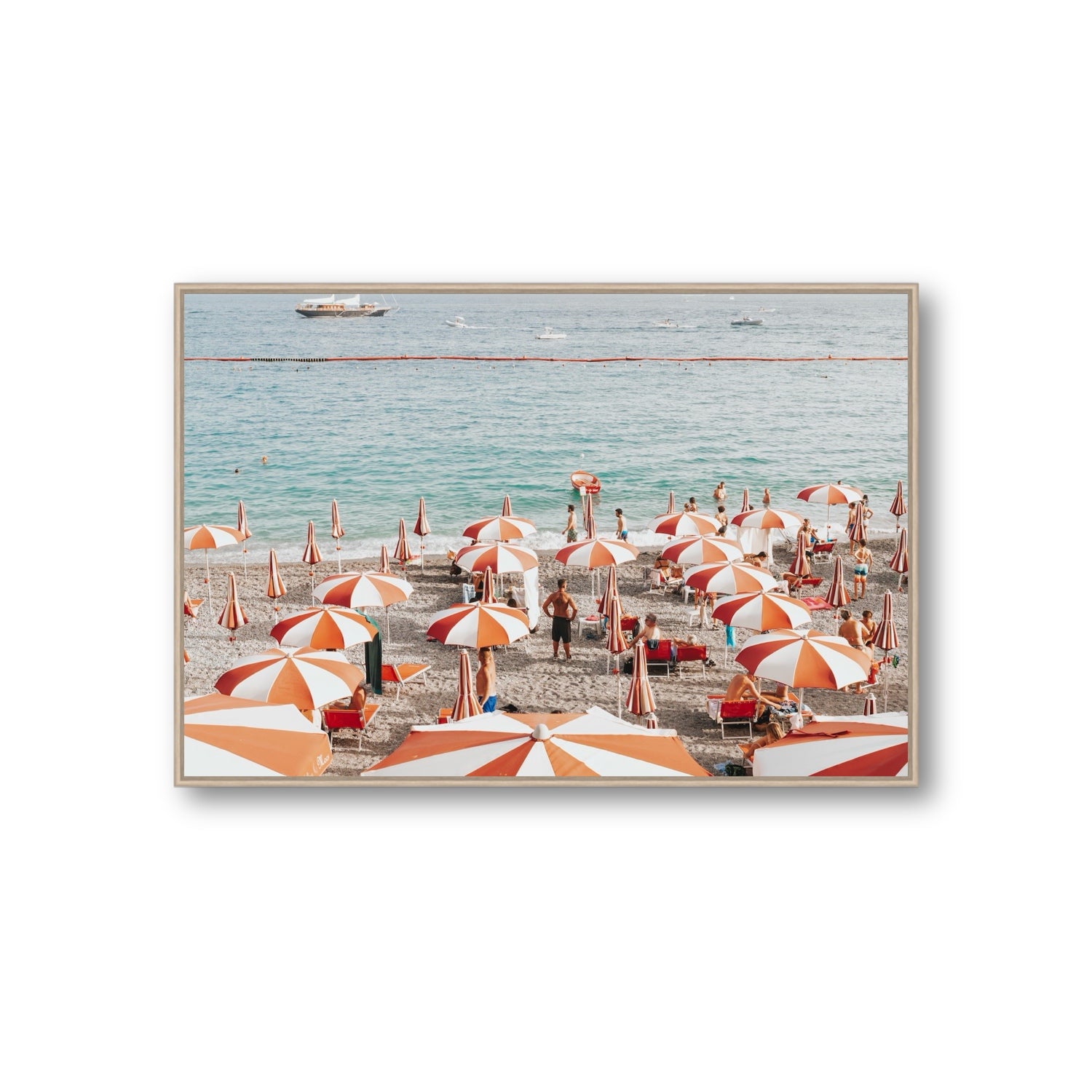 That's Amore Amalfi Mediterranean wall art Giant fine art canvas in natural oak float frame