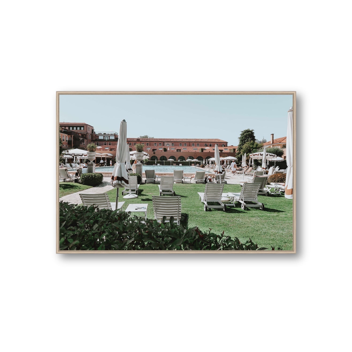 Arrigo Venice Italian wall art Giant fine art canvas in natural oak float frame