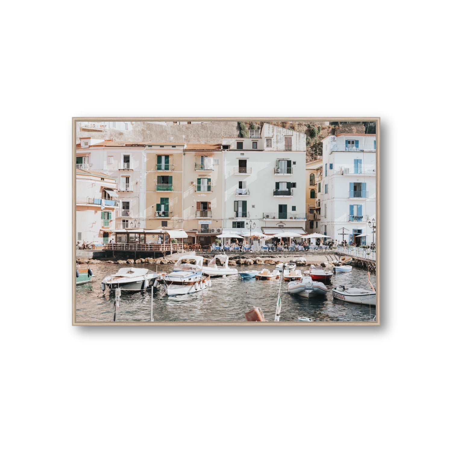 L'Insenatura fine art print, Sorrento, Italy, Giant, Natural Oak Float Frame, Fine Art Canvas
