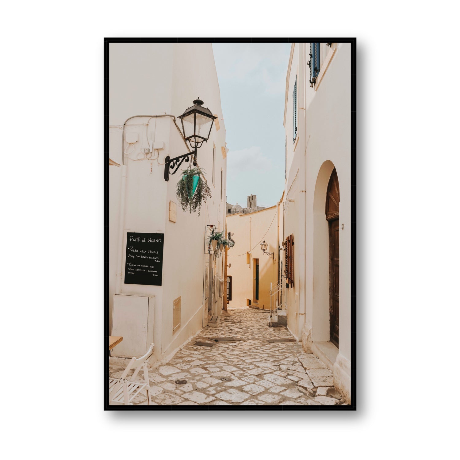 Twilight Passage Puglia Italian wall art Statement fine art canvas in black float frame