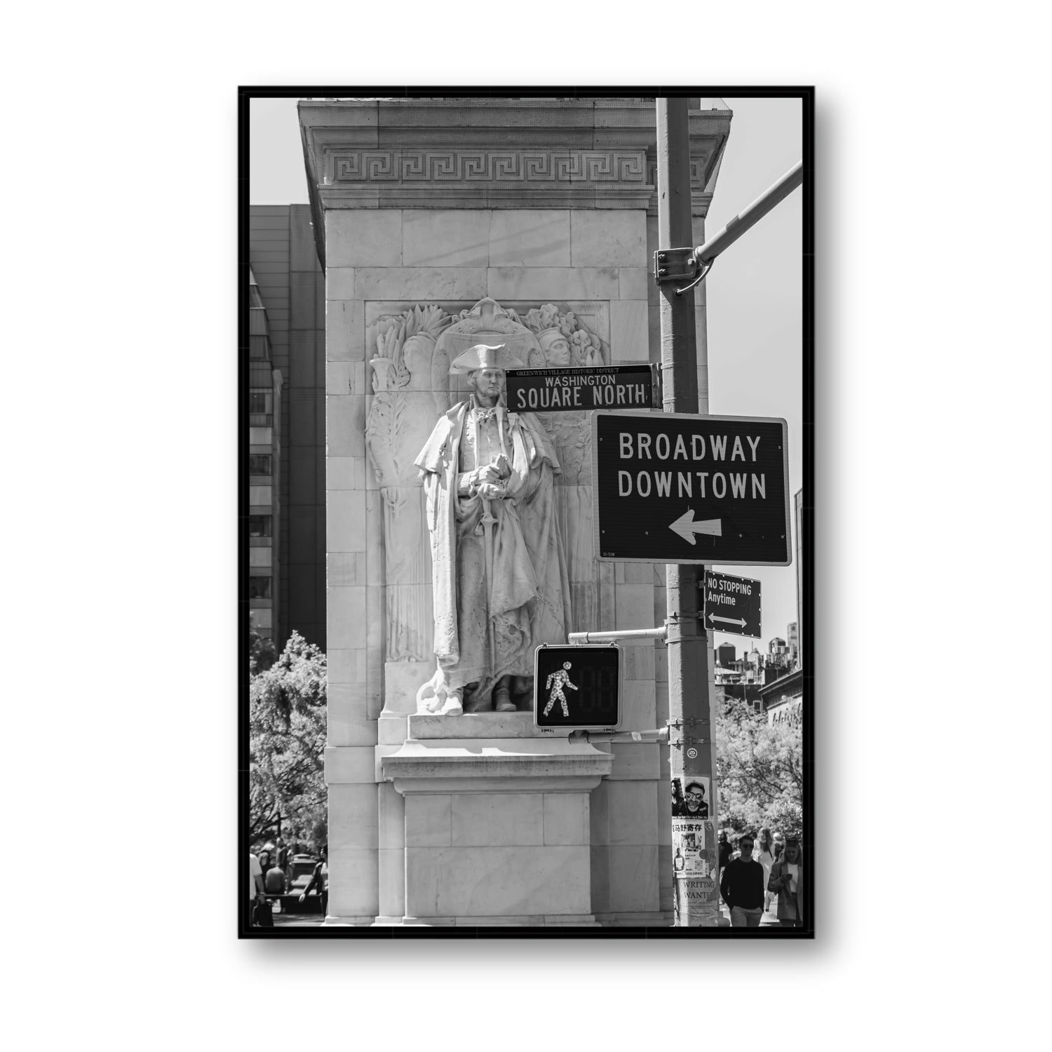 Silent Sentinels New York NYC Black & White wall art Statement fine art canvas in black float frame