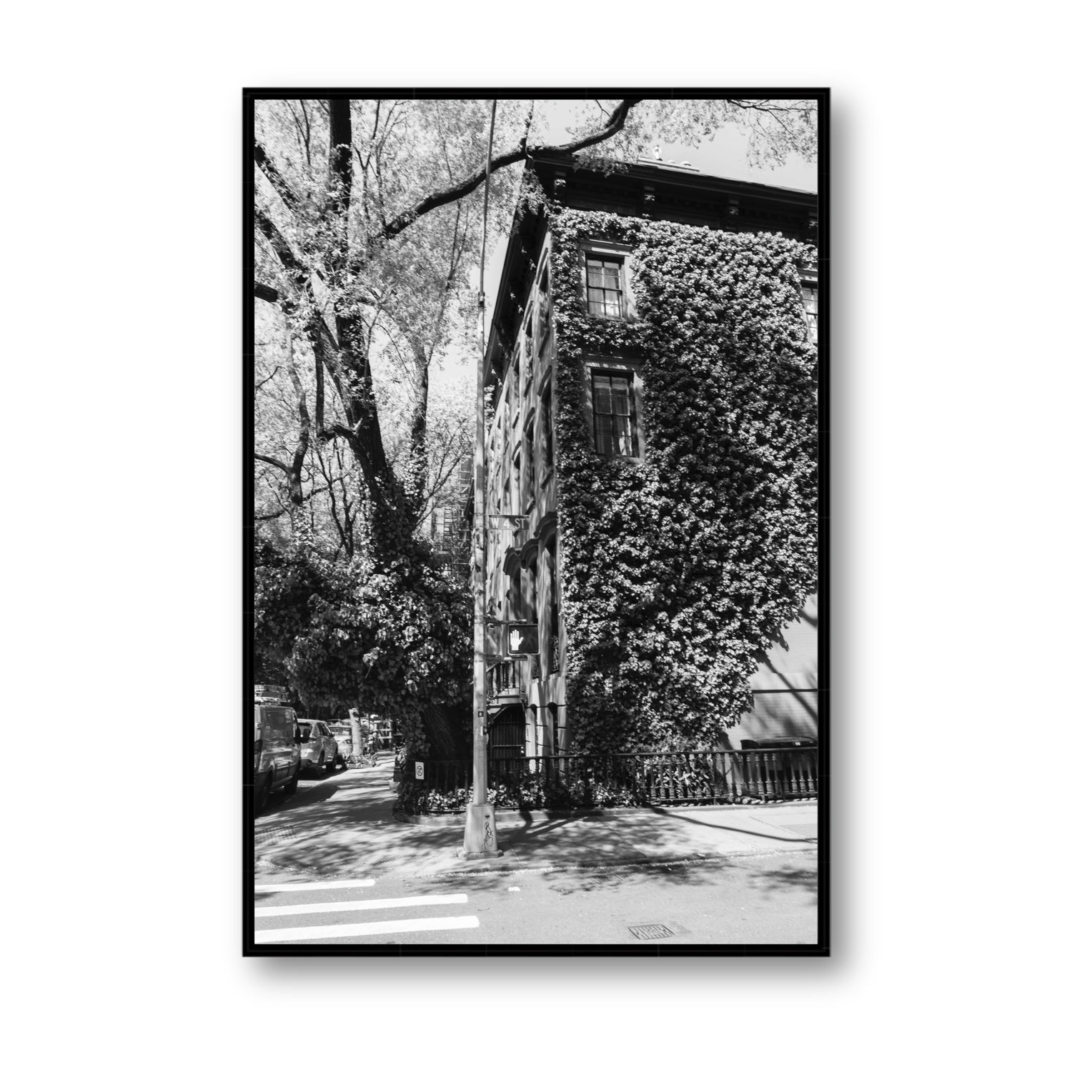 Vertical Garden New York NYC Black & White wall art Statement fine art canvas in black float frame