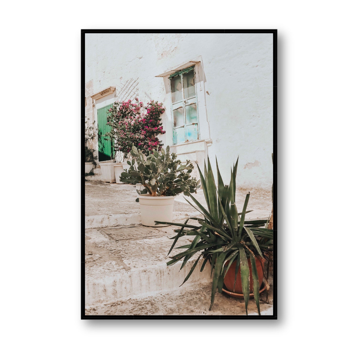 Giardino Segreto Puglia Ostuni wall art Statement fine art canvas in black float frame