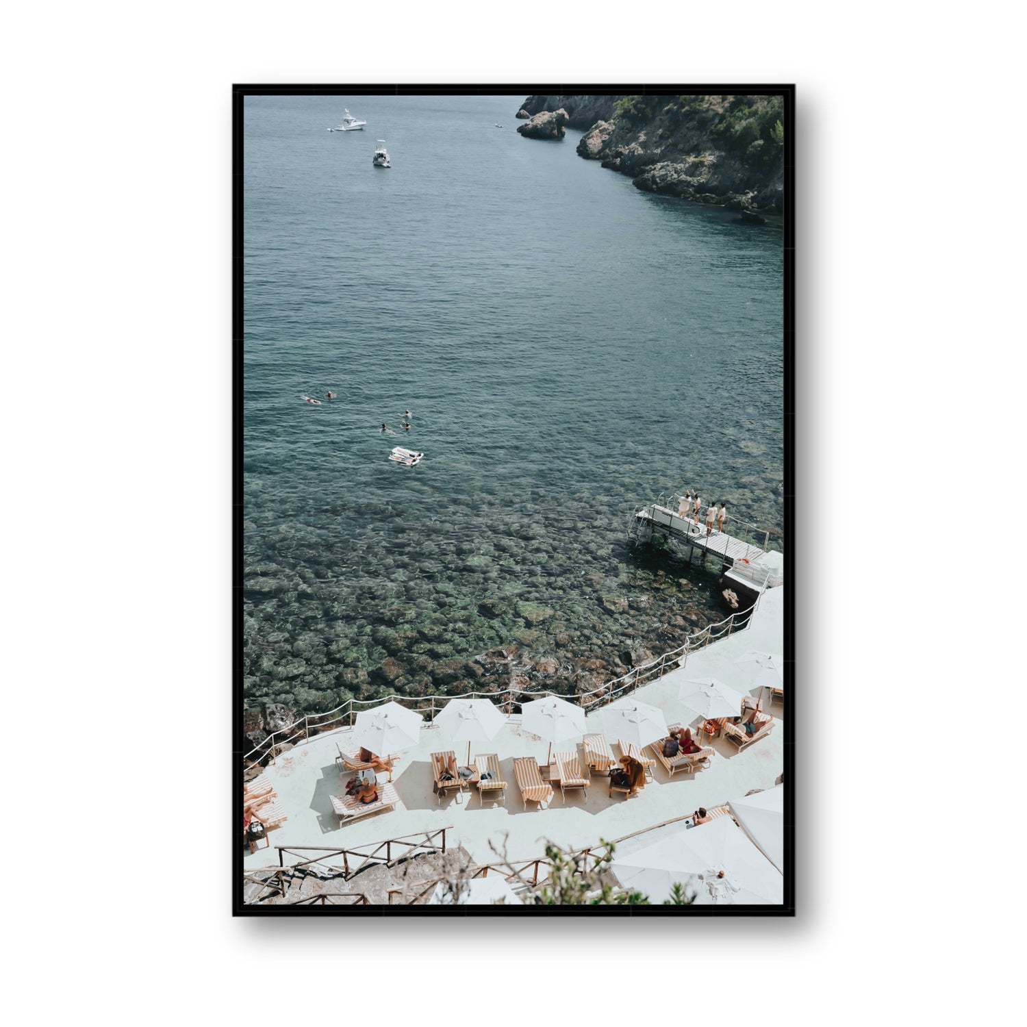 Until The Sun Goes Down Tuscany Italian decor wall art Statement fine art canvas in black float frame