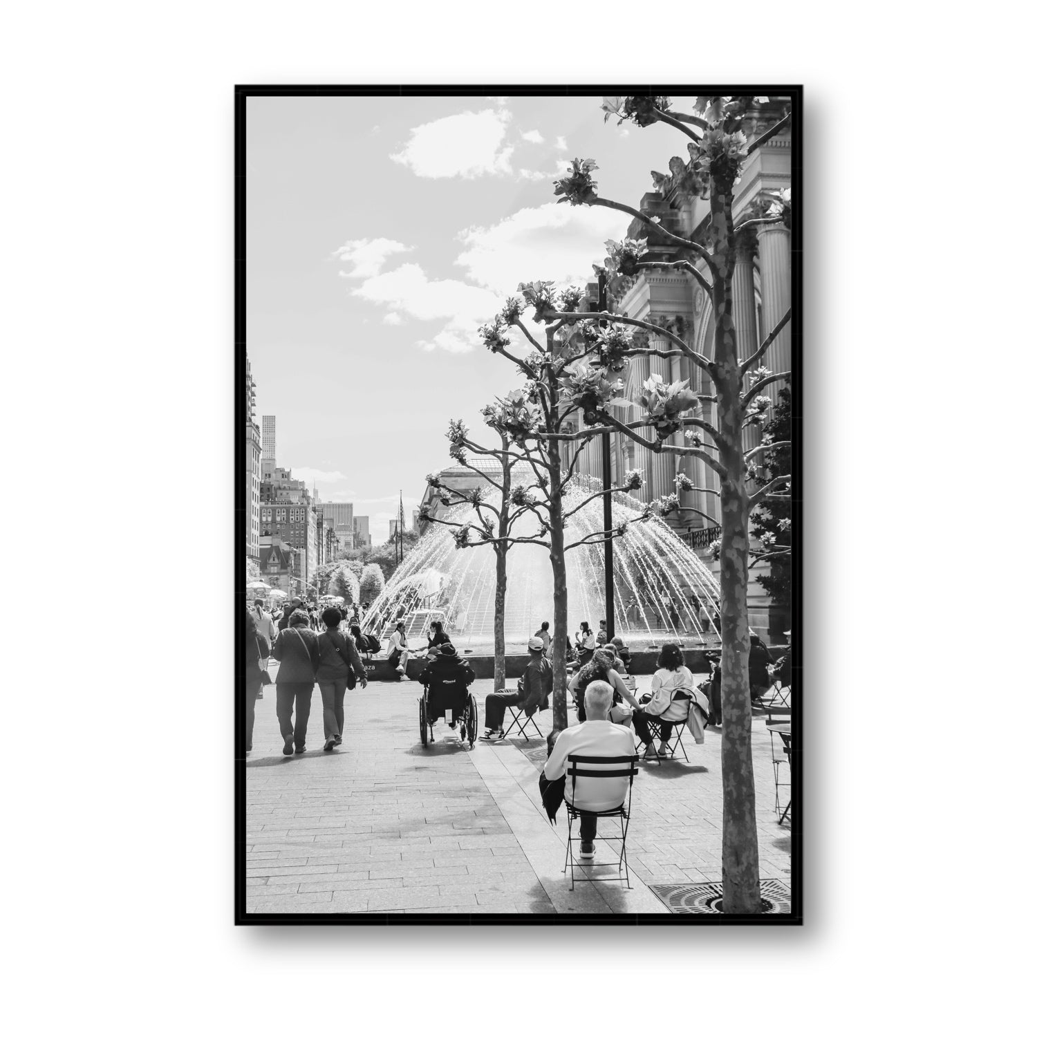 Luminary Noir New York NYC Black & White wall art Statement fine art canvas in black float frame
