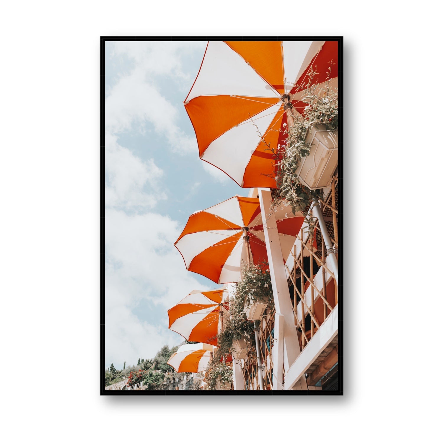Mantienilo Semplice fine art print, Positano, Italy, Statement, Black Float Frame, Fine Art Canvas