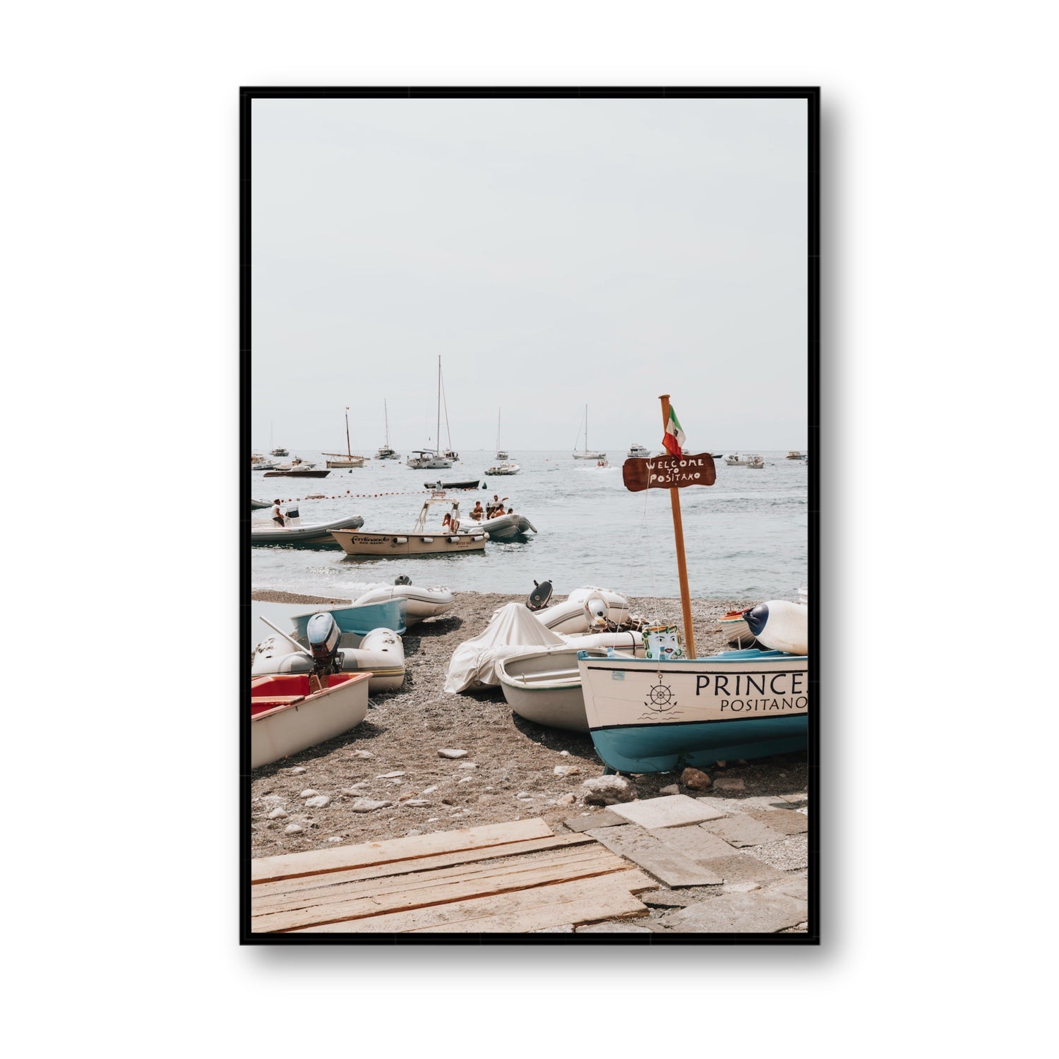 Coming Home fine art print, Positano, Italy, Statement, Black Float Frame, Fine Art Canvas