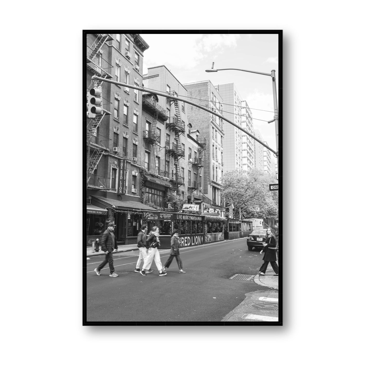 Spectral Streets New York NYC Black & White wall art Statement fine art canvas in black float frame