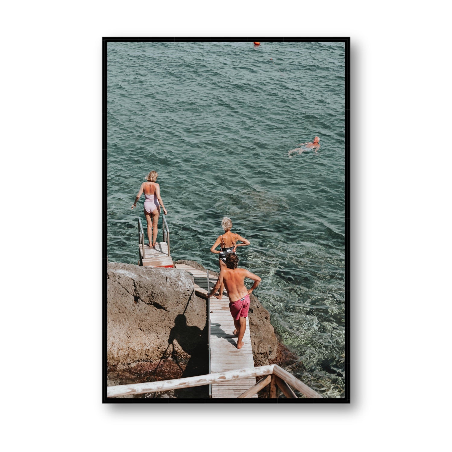 Freewheeling Spirit Tuscany coastal Italian wall art Statement fine art canvas in black float frame