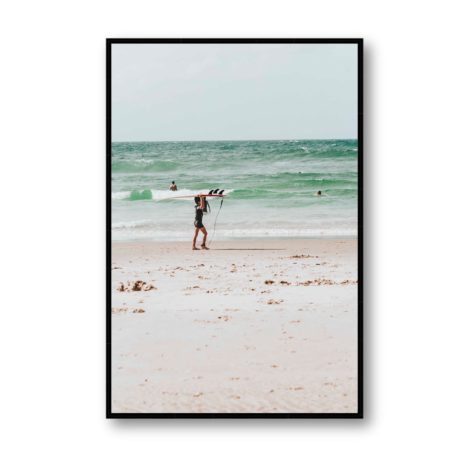 Grommet Byron Bay Surf coastal wall art Statement fine art canvas in black float frame