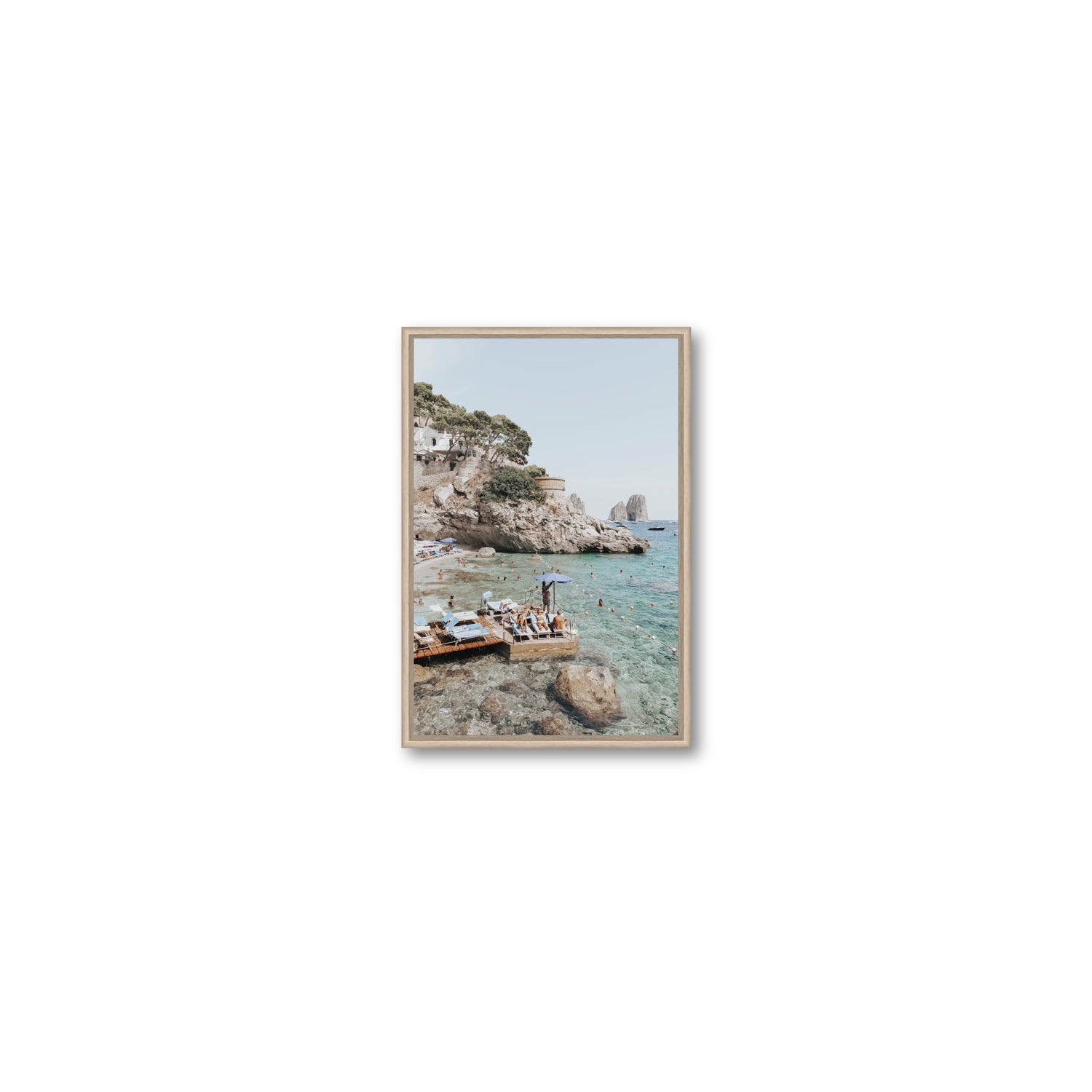 The Sweet Life fine art print, Capri, Italy, Small, Natural Oak Float Frame, Fine Art Canvas