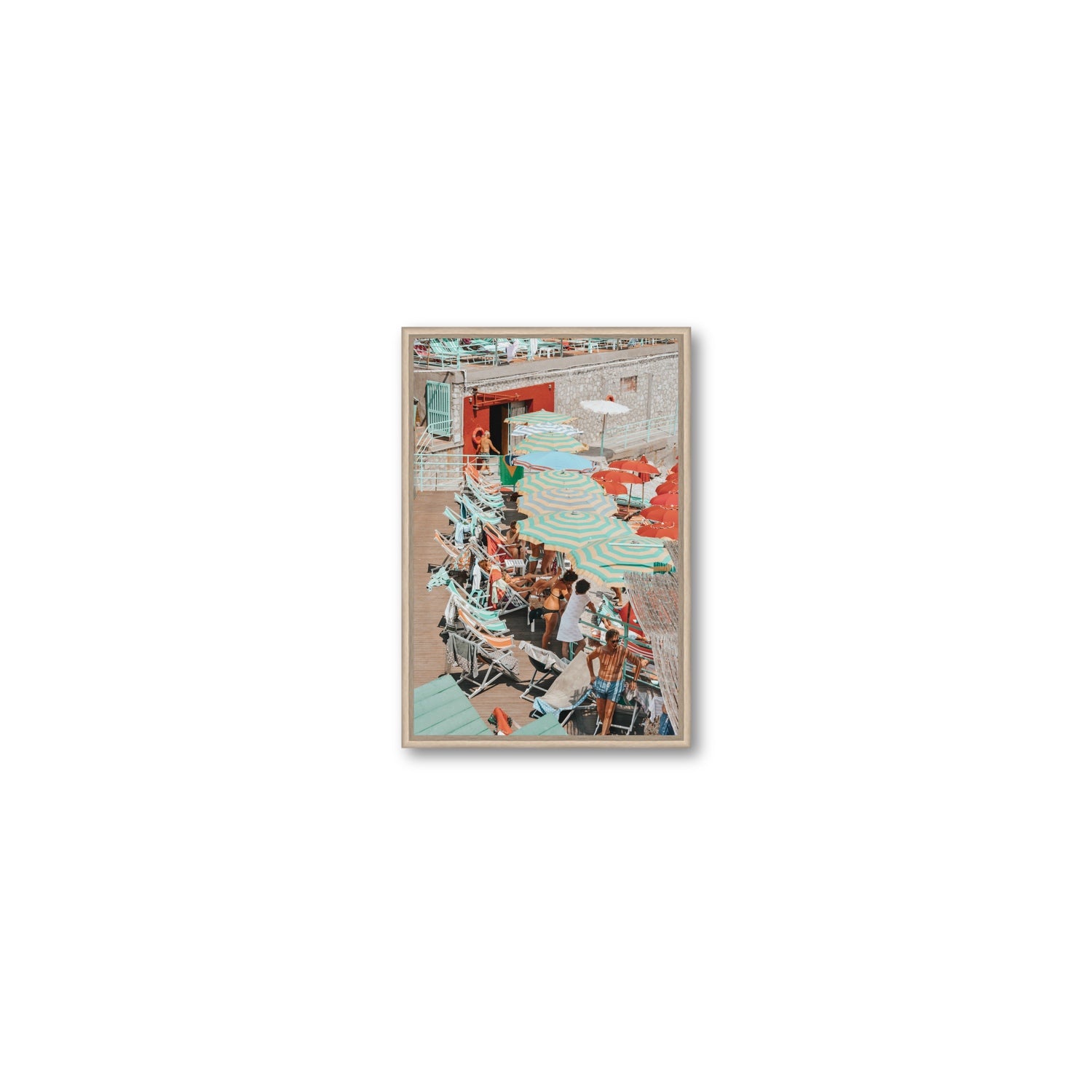 Colourful Canopy fine art print, Capri, Italy, Small, Natural Oak Float Frame, Fine Art Canvas