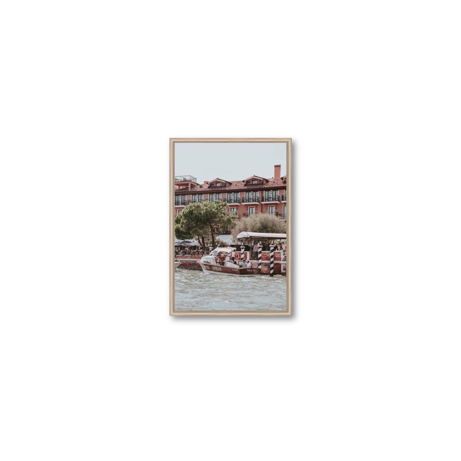 Cocai II Venice Italian wall art Small fine art canvas in natural oak float frame