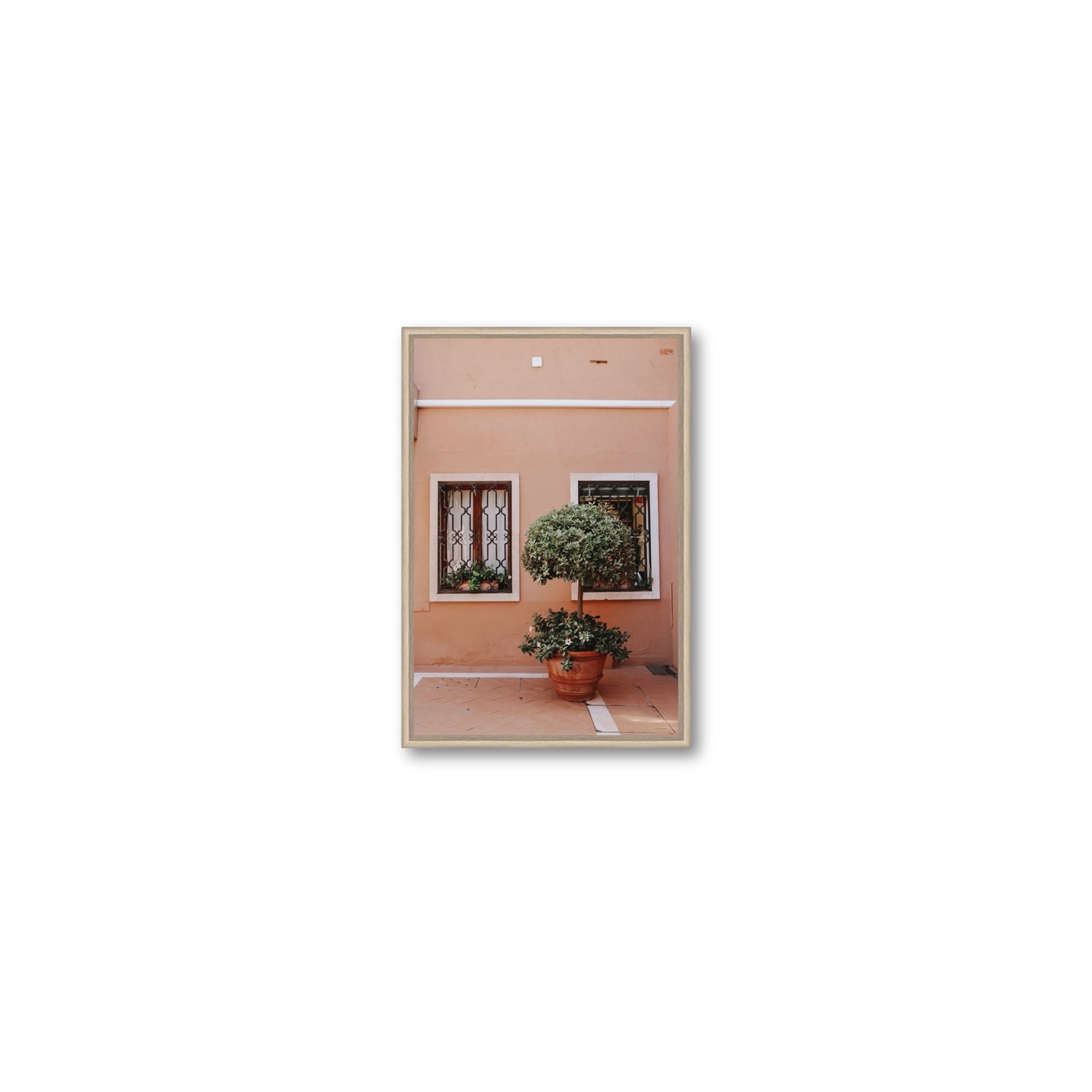 Semplicemente Bello Venice Italian wall art Small fine art canvas in natural oak float frame