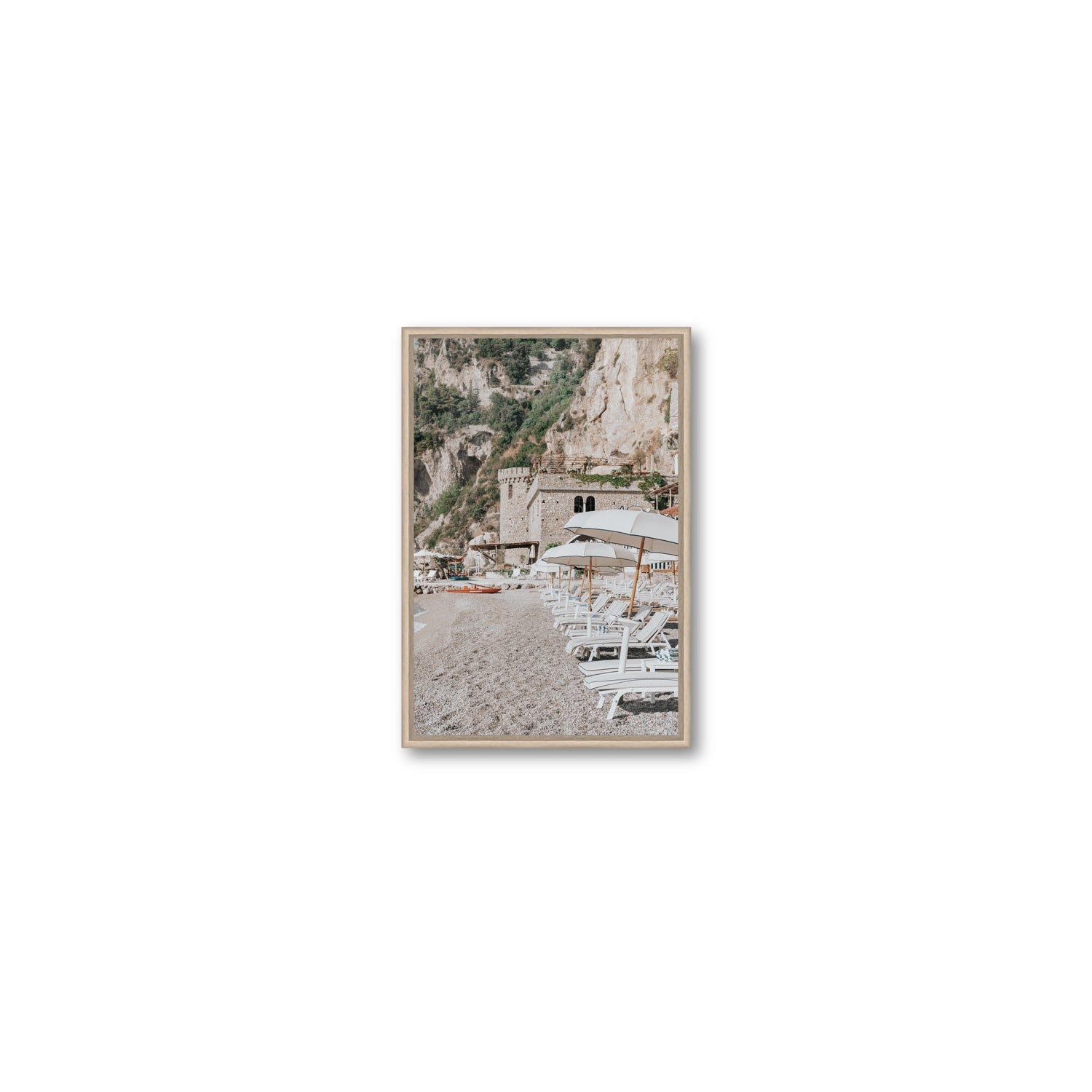 La Villeggiatura fine art print, Amalfi, Italy, luxury escapes artwork, Small, Natural Oak Float Frame, Fine Art Canvas