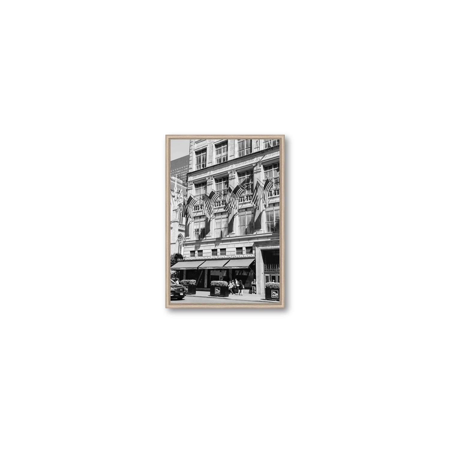Luxury On Fifth fine art print, New York, United States, Small, Natural Oak Float Frame, Fine Art Canvas