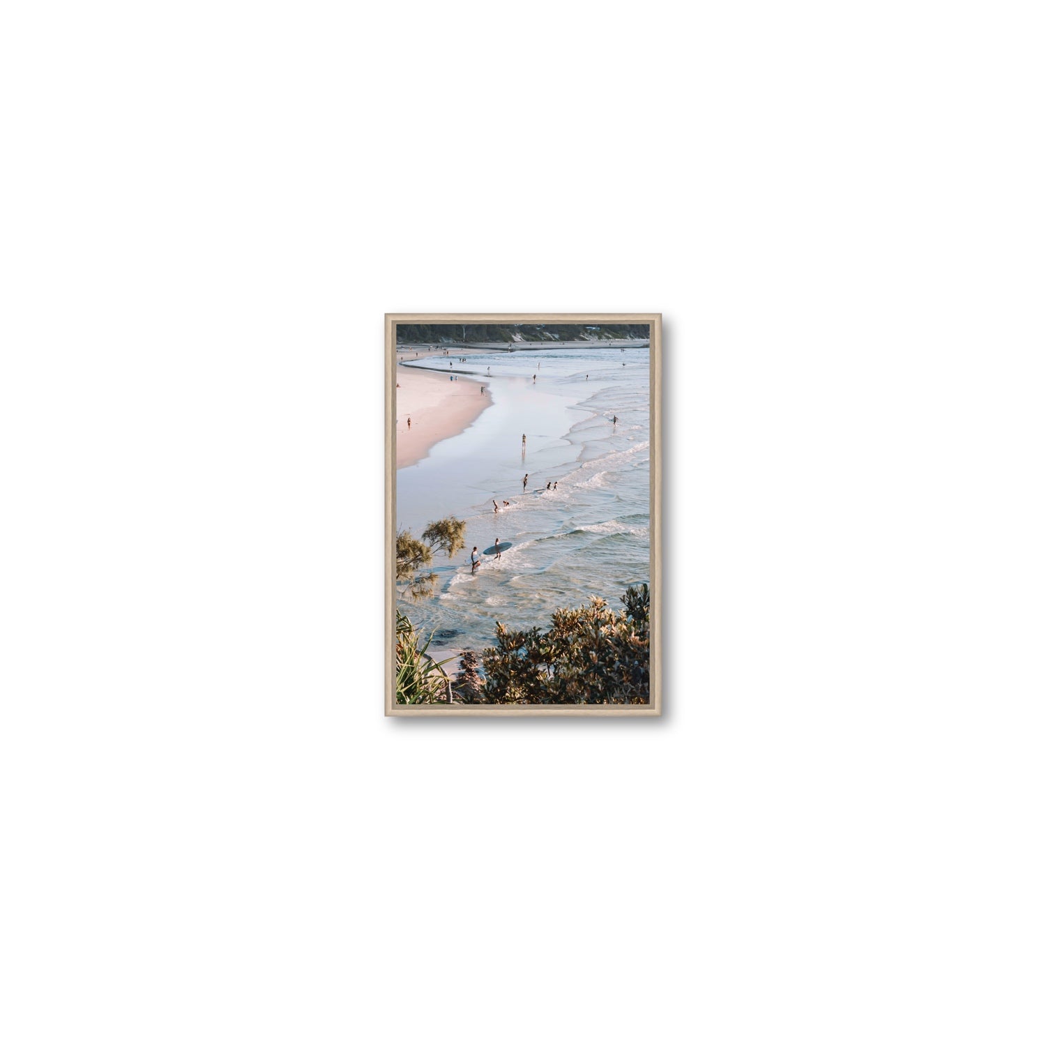 Healing Waters fine art print, Byron Bay, Australia, Small, Natural Oak Float Frame, Fine Art Canvas