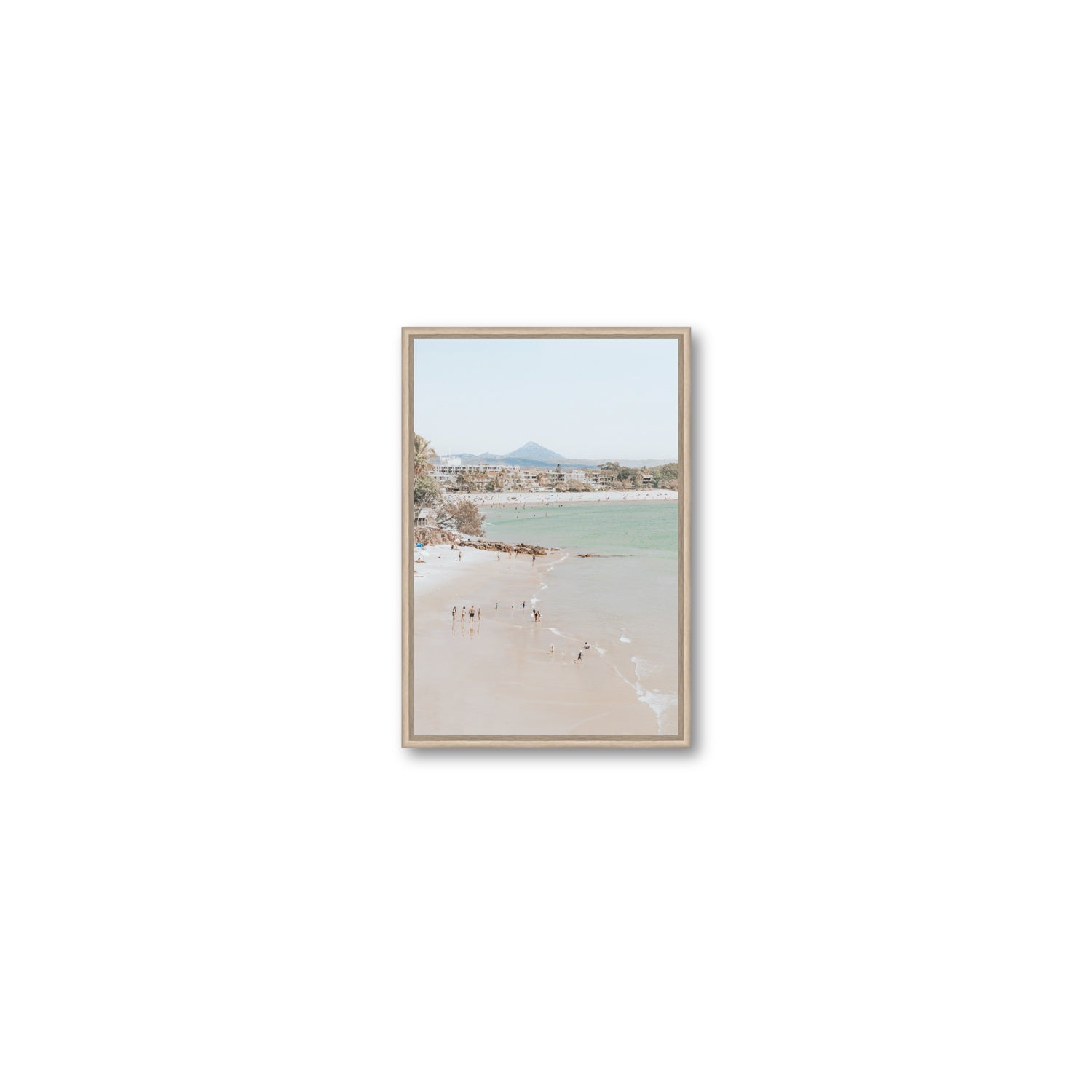 Little Cove Shallows fine art print, Noosa, Australia, coastal scenes artwork, Small, Natural Oak Float Frame, Fine Art Canvas