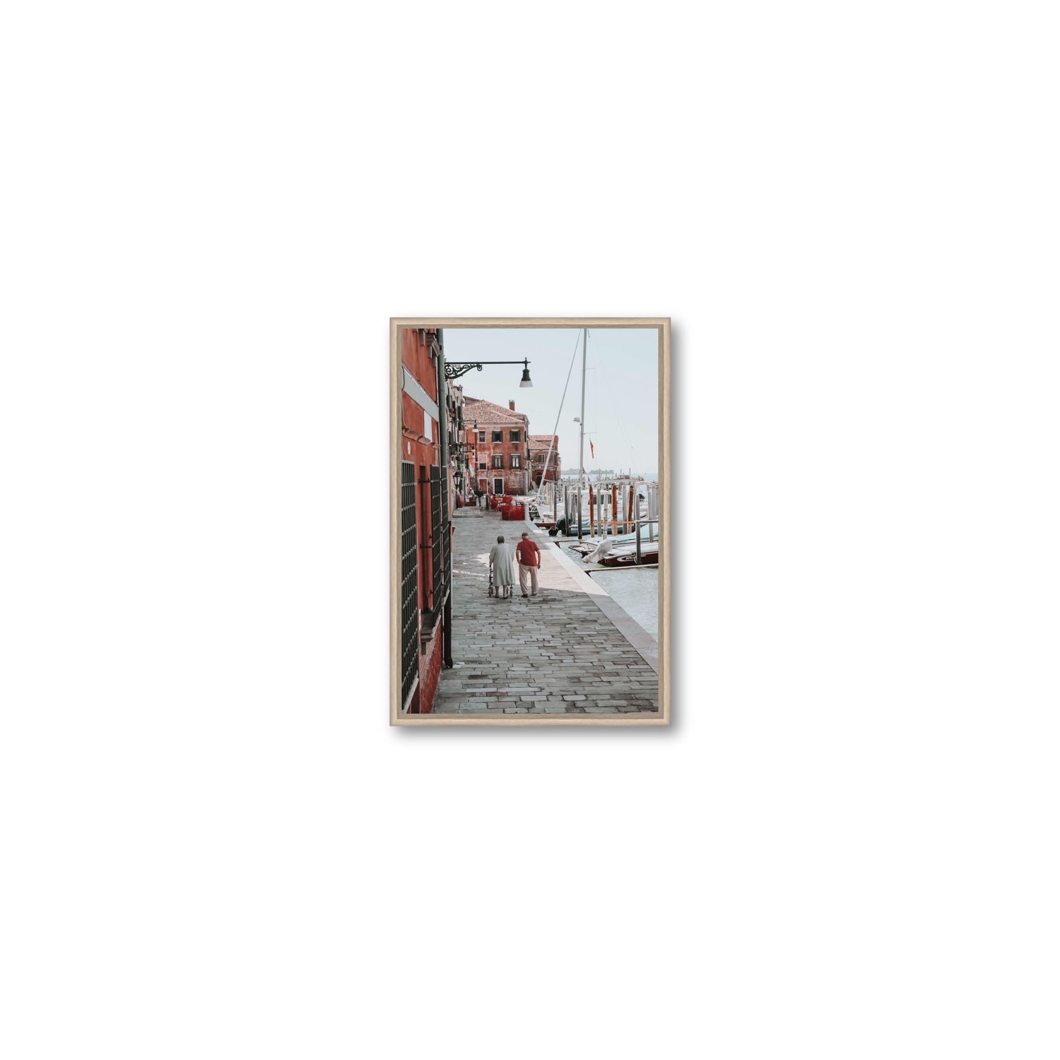 OG Casanova Venice Italian wall art Small fine art canvas in natural oak float frame