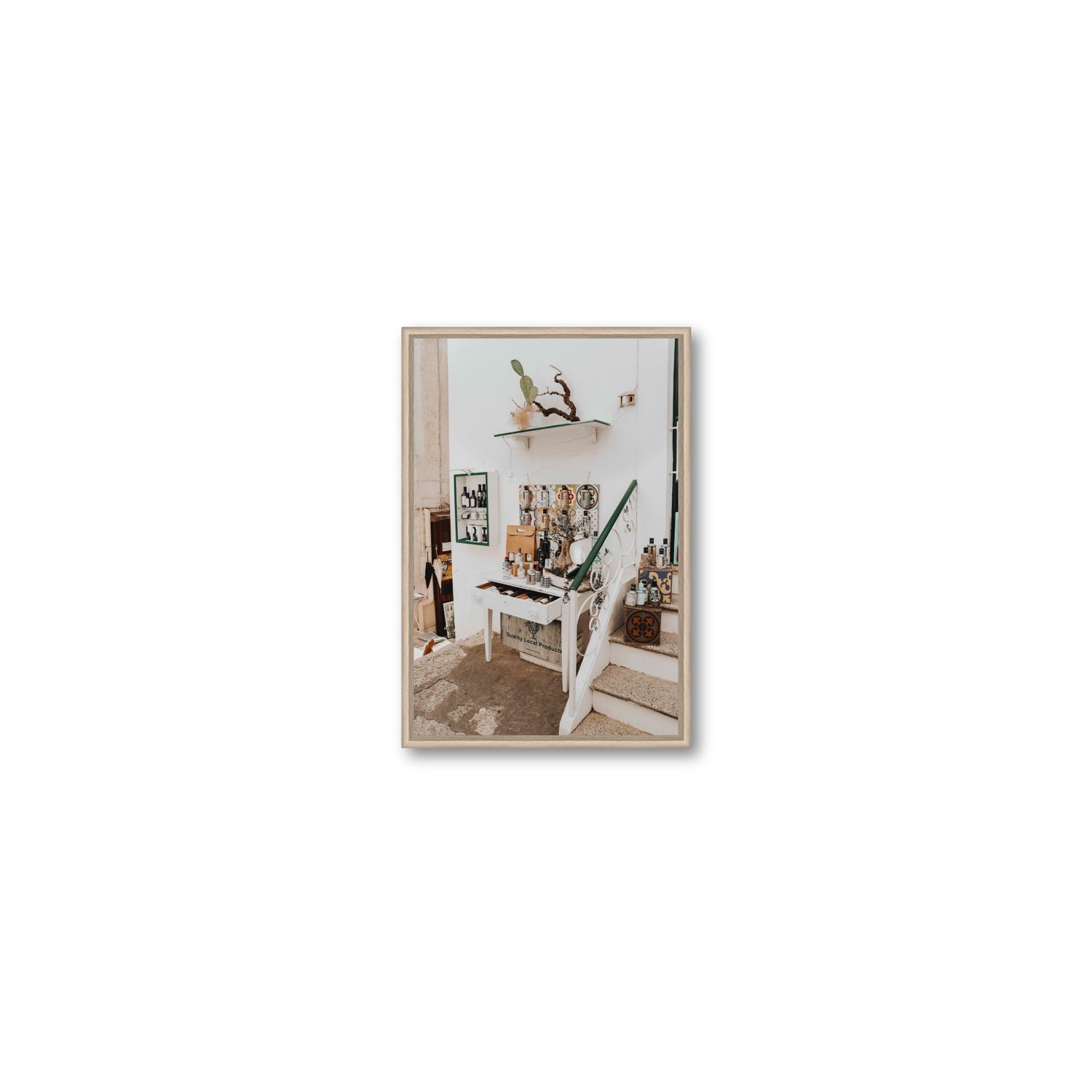 Liquid Gold fine art print, Puglia, Italy, Small, Natural Oak Float Frame, Fine Art Canvas