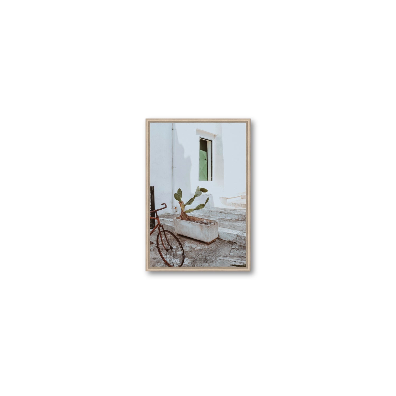 Simple Harmony fine art print, Puglia, Italy, Small, Natural Oak Float Frame, Fine Art Canvas