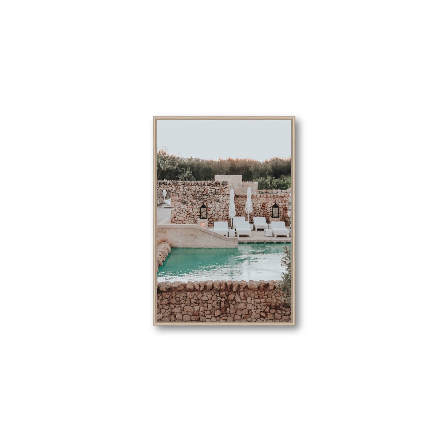 Stone Refuge fine art print, Puglia, Italy, Medium, Natural Oak Float Frame, Fine Art Canvas