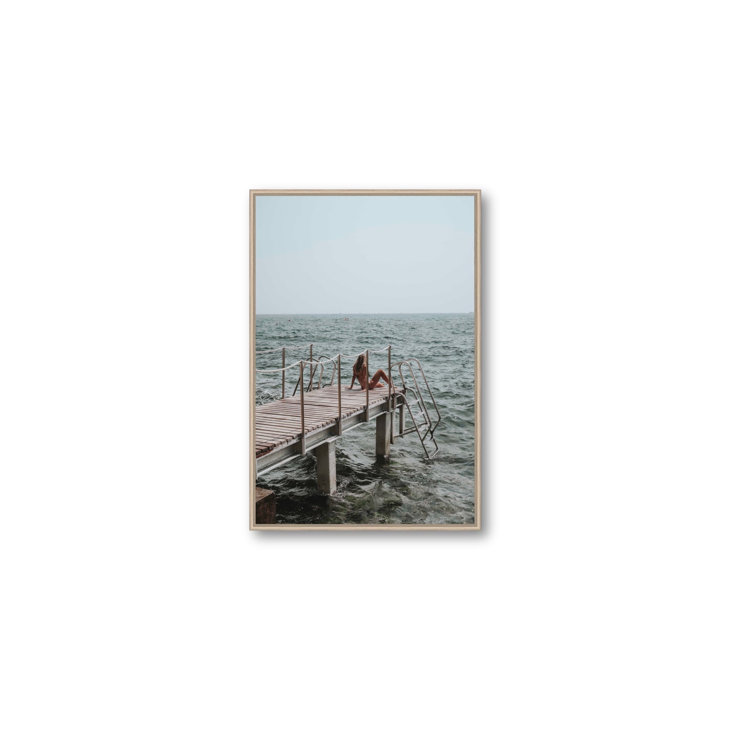 The Dock's Whisper fine art print, Tuscany, Italy, Medium, Natural Oak Float Frame, Fine Art Canvas