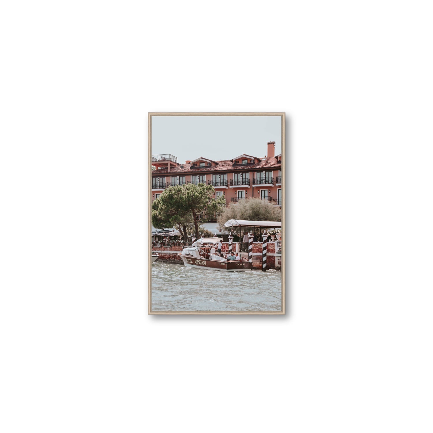 Cocai II Venice Italian wall art Medium fine art canvas in natural oak float frame