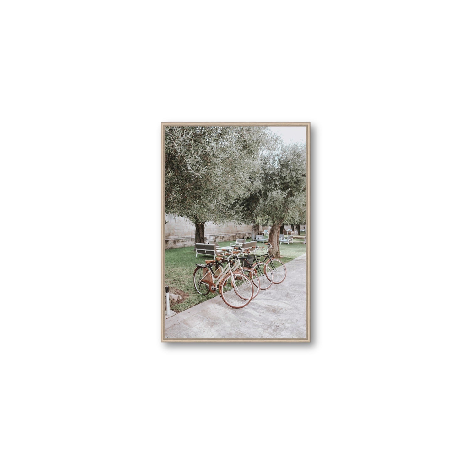 Classic Cruisers Puglia wall art Medium fine art canvas in natural oak float frame