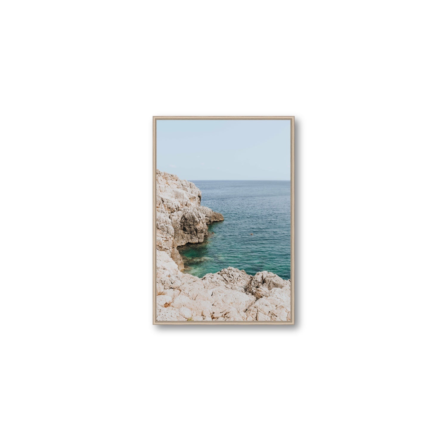 Healing Immersion Puglia Wall Mediterranean fine art print Medium fine art canvas in natural oak float frame