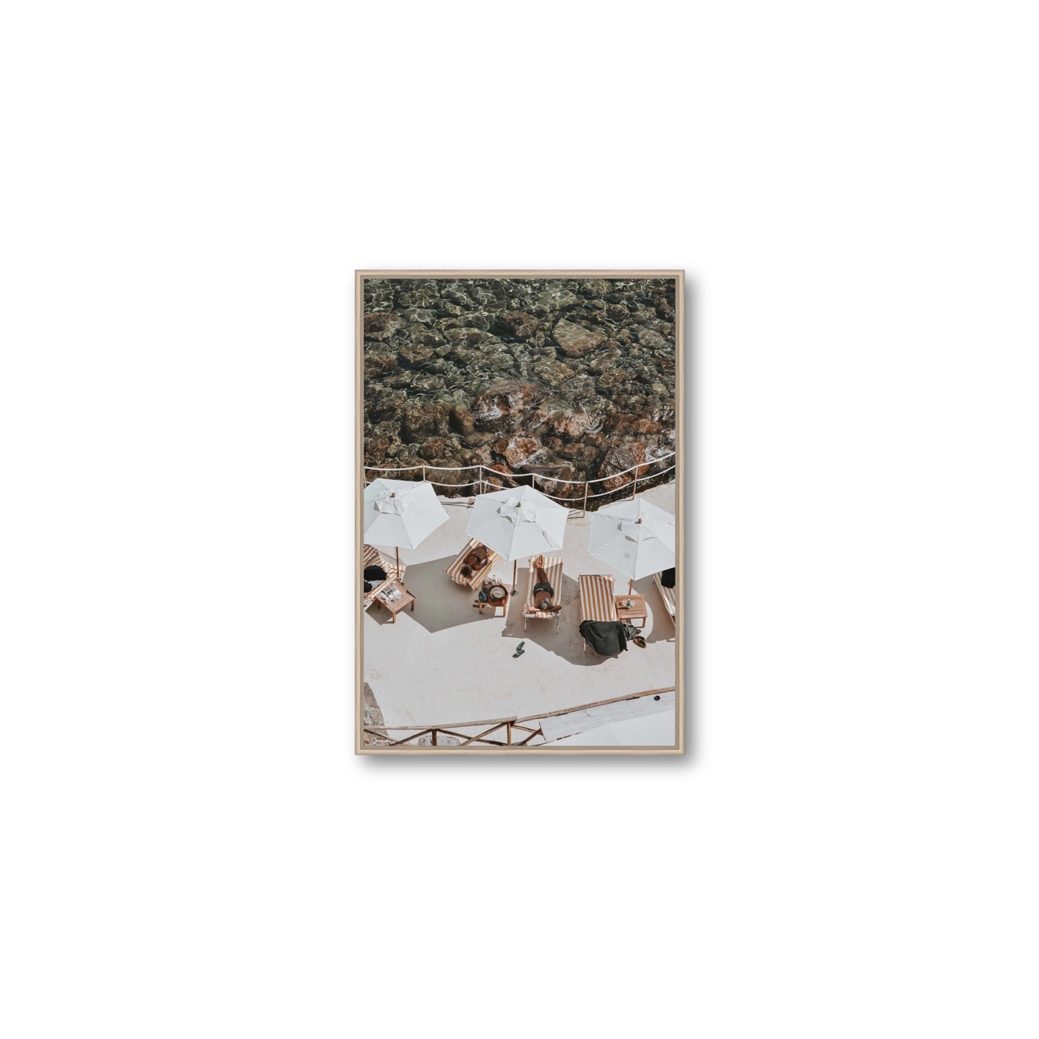 When Harry Met Sally Tuscany coastal wall art Medium fine art canvas in natural oak float frame