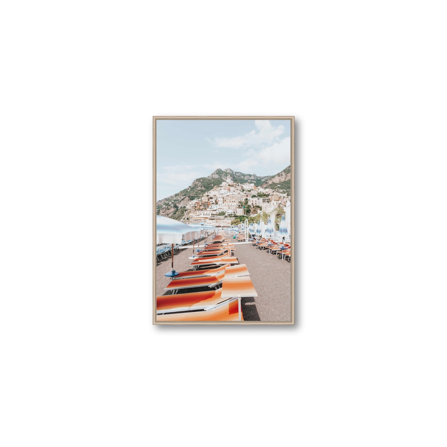 A Symphony of Colours fine art print, Positano, Italy, Medium, Natural Oak Float Frame, Fine Art Canvas