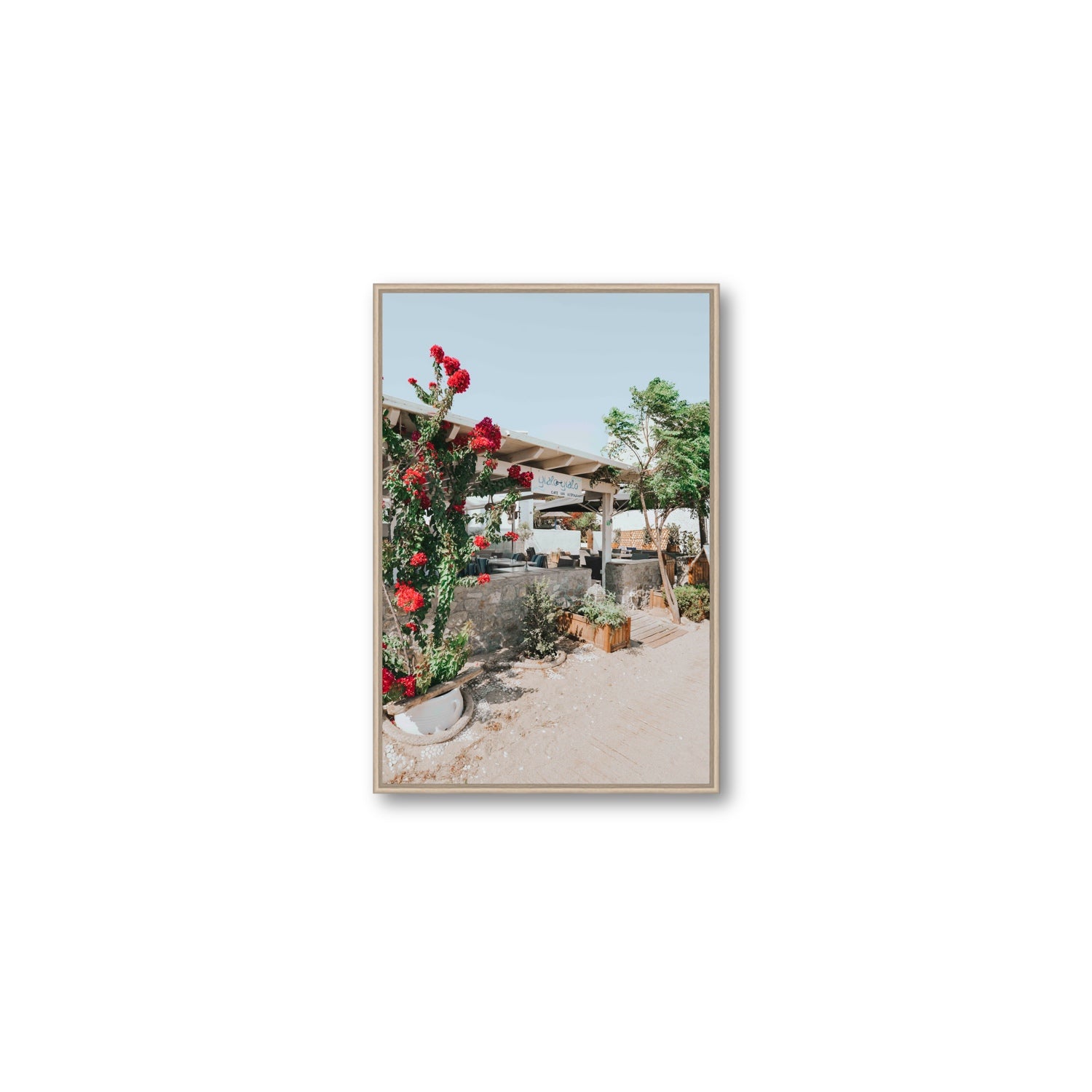 Yialo Yialo fine art print, Mykonos, Greece, Medium, Natural Oak Float Frame, Fine Art Canvas