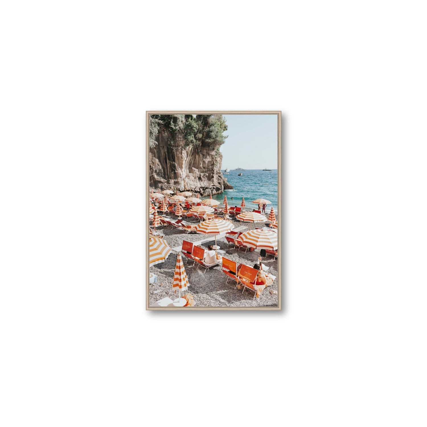 Tangerine Dream fine art print, Positano, Italy, Medium, Natural Oak Float Frame, Fine Art Canvas