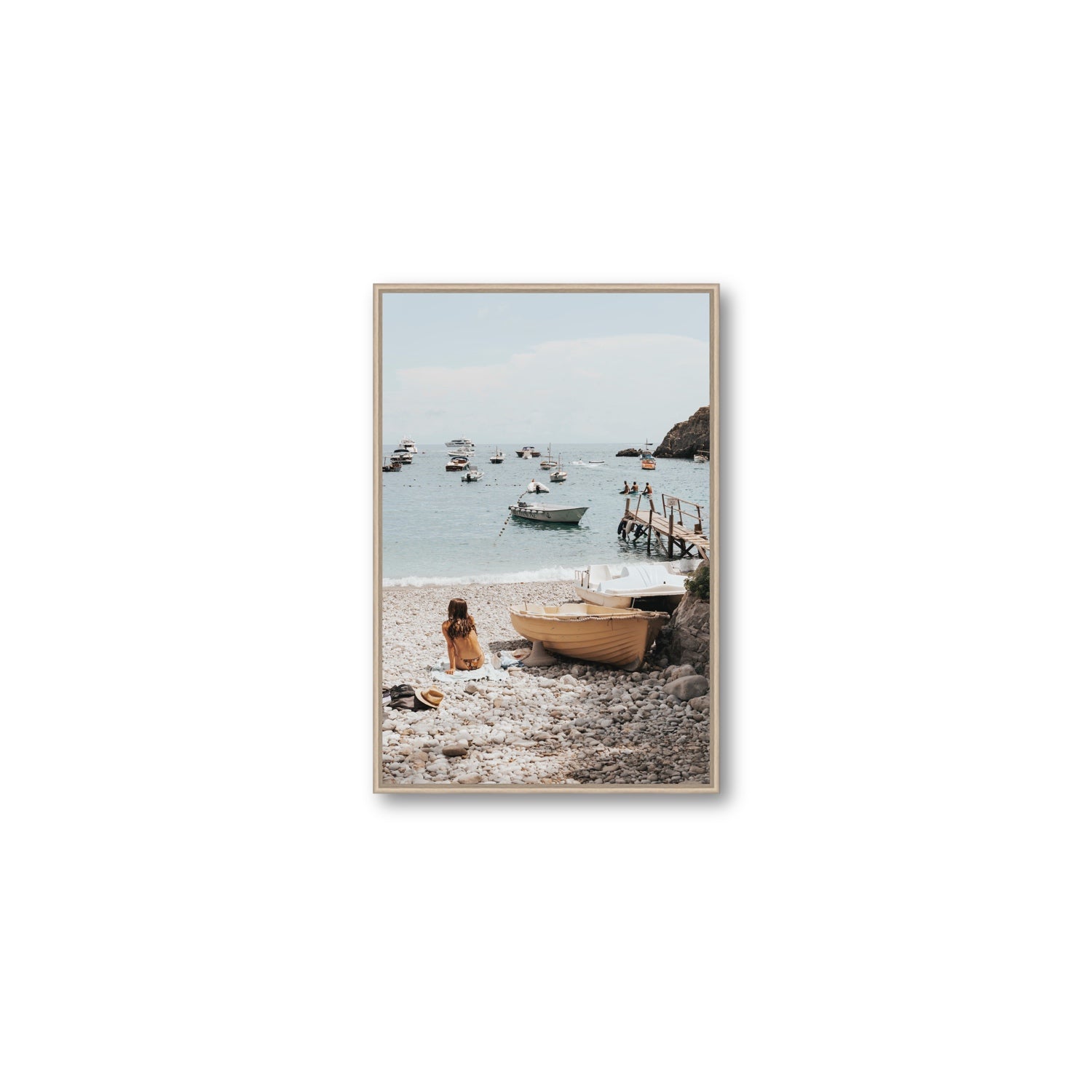 Solo Sojourn Nerano wall art Medium fine art canvas in natural oak float frame