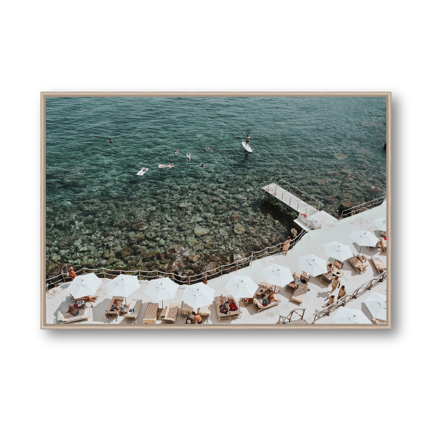 Our Tuscan Dream Tuscany Italian wall art Statement fine art canvas in natural oak float frame