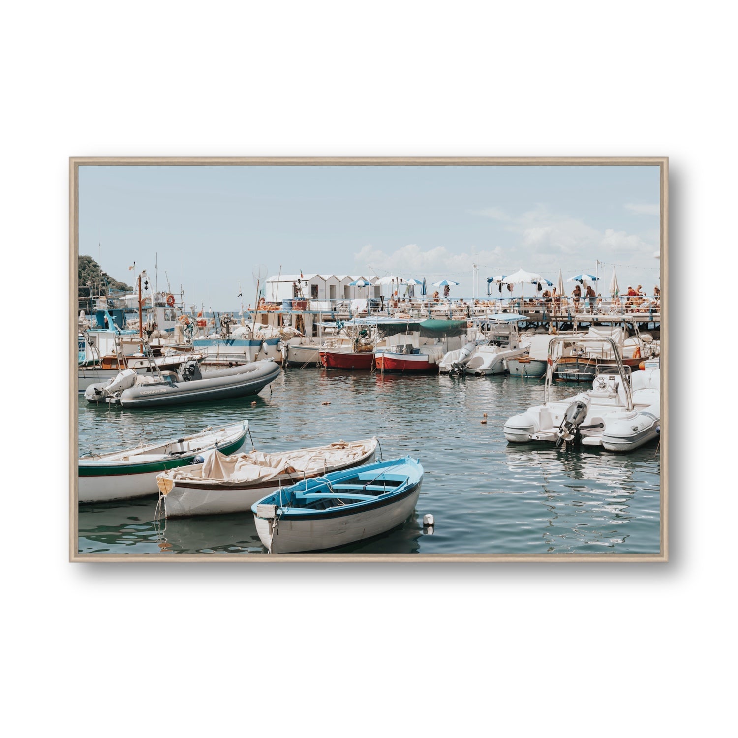 Antico Porto fine art print, Sorrento, Italy, Statement, Natural Oak Float Frame, Fine Art Canvas