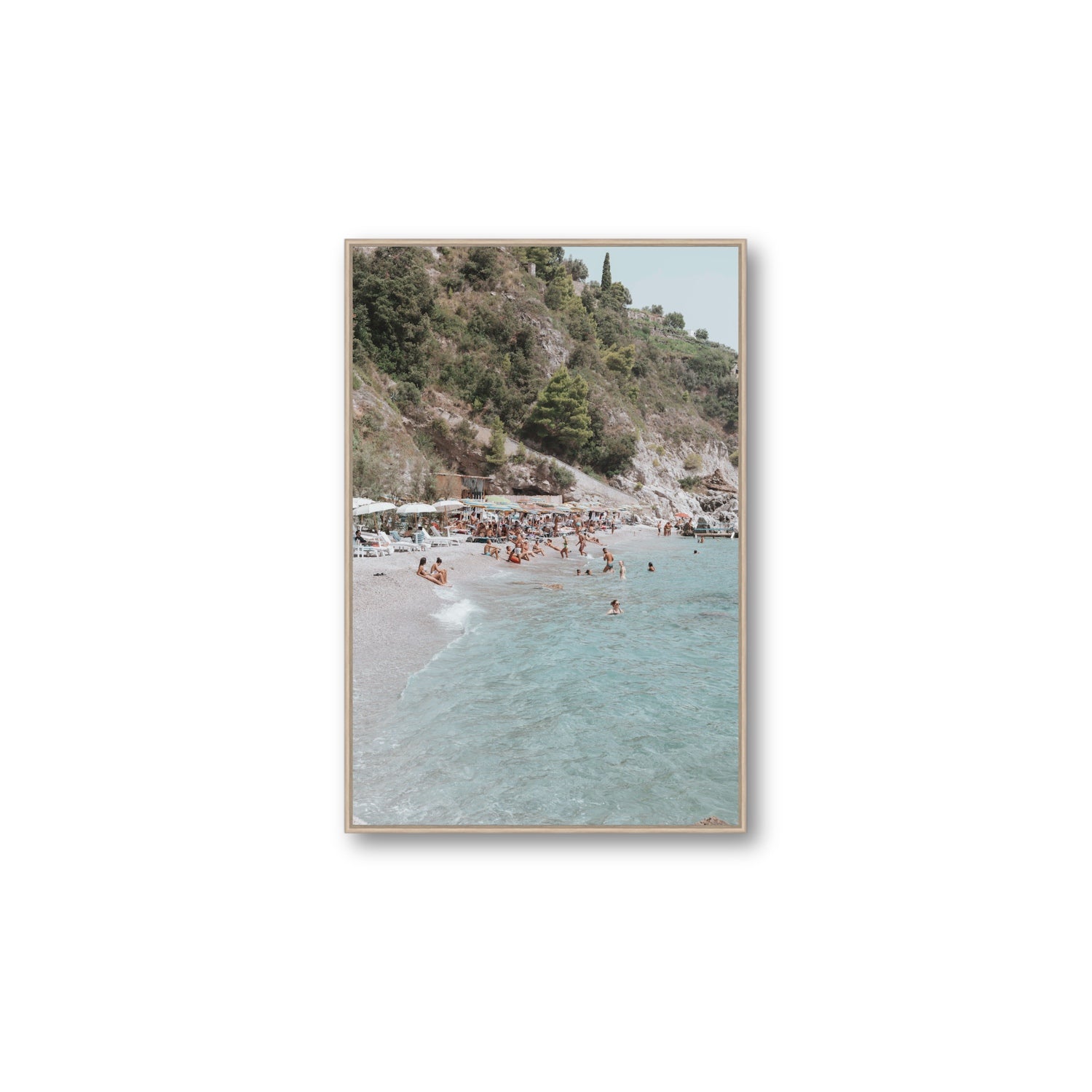 Mediterranean Magic fine art print, Amalfi, Italy, Large, Natural Oak Float Frame, Fine Art Canvas