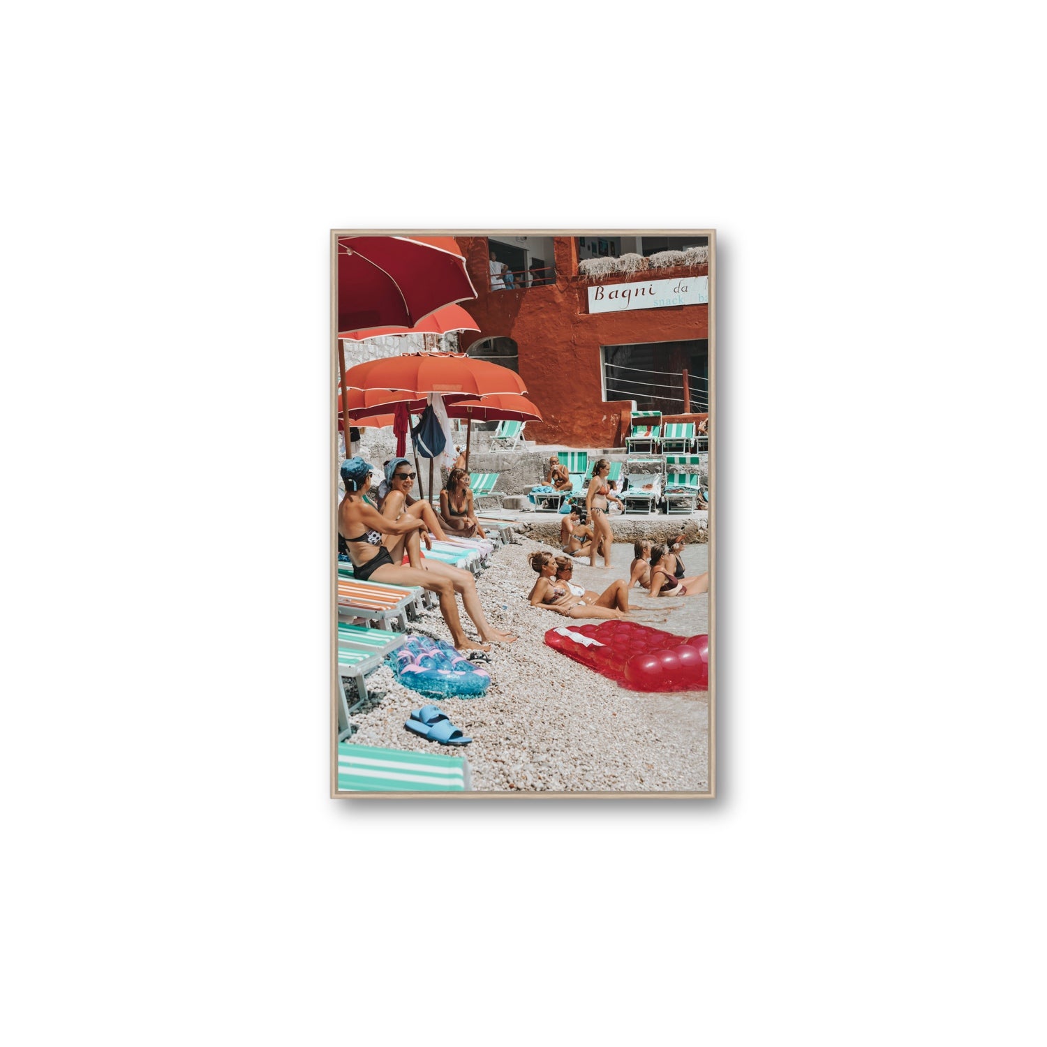 La Dolce Vita fine art print, Capri, Italy, Large, Natural Oak Float Frame, Fine Art Canvas