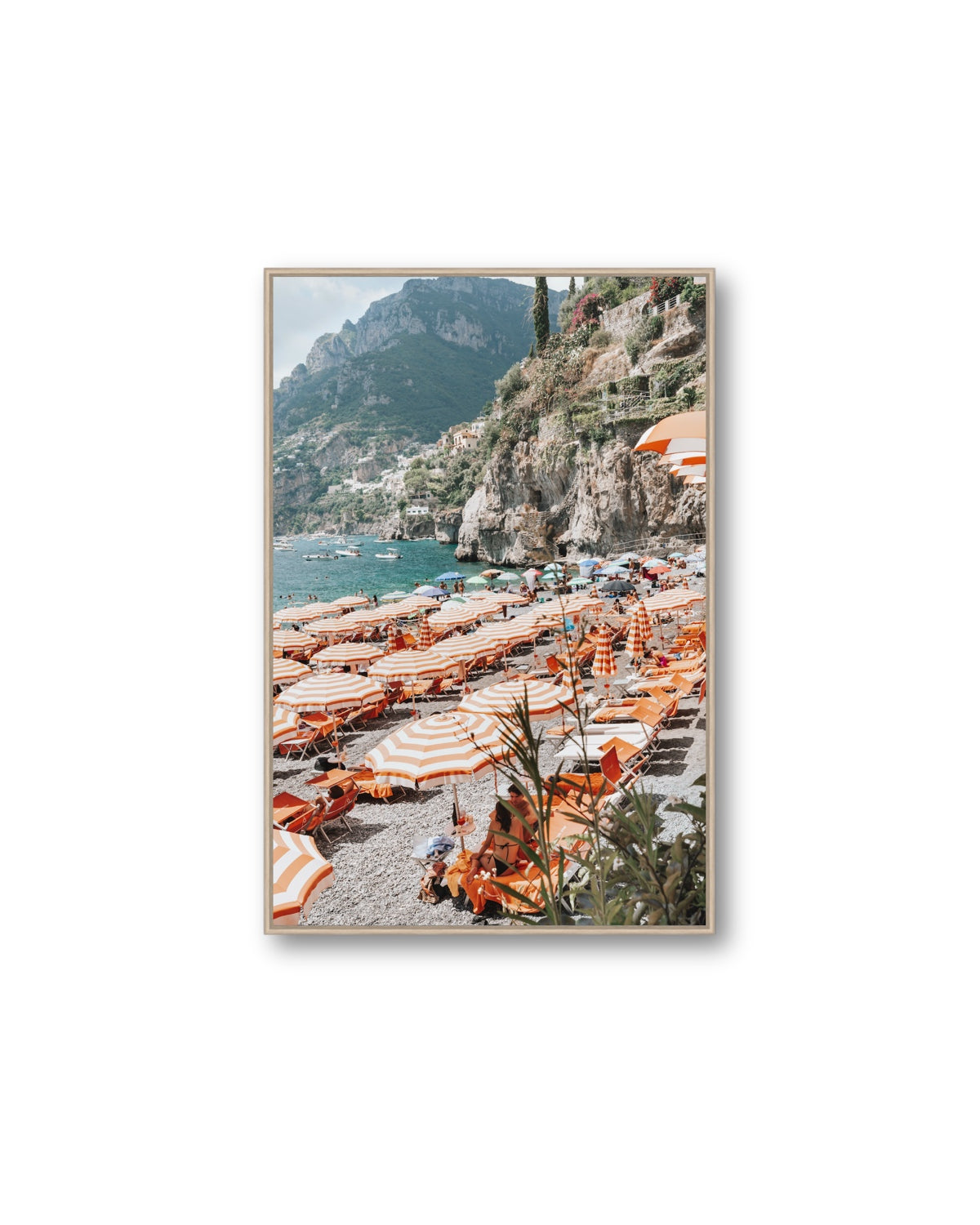Bagni d'Arienzo shown as a Fine Art Canvas in a natural oak float frame