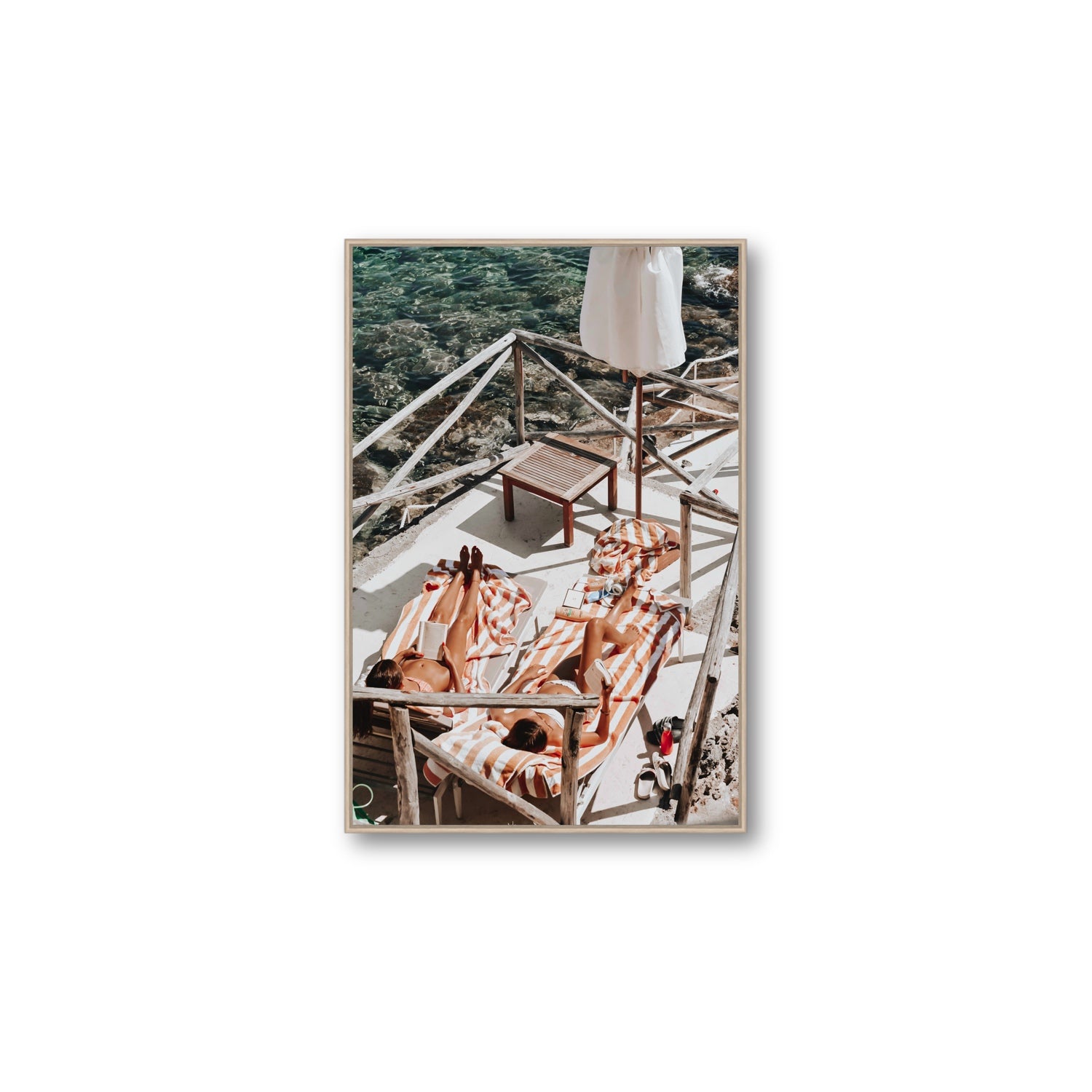 Sun Kissed fine art print, Tuscany, Italy, Large, Natural Oak Float Frame, Fine Art Canvas
