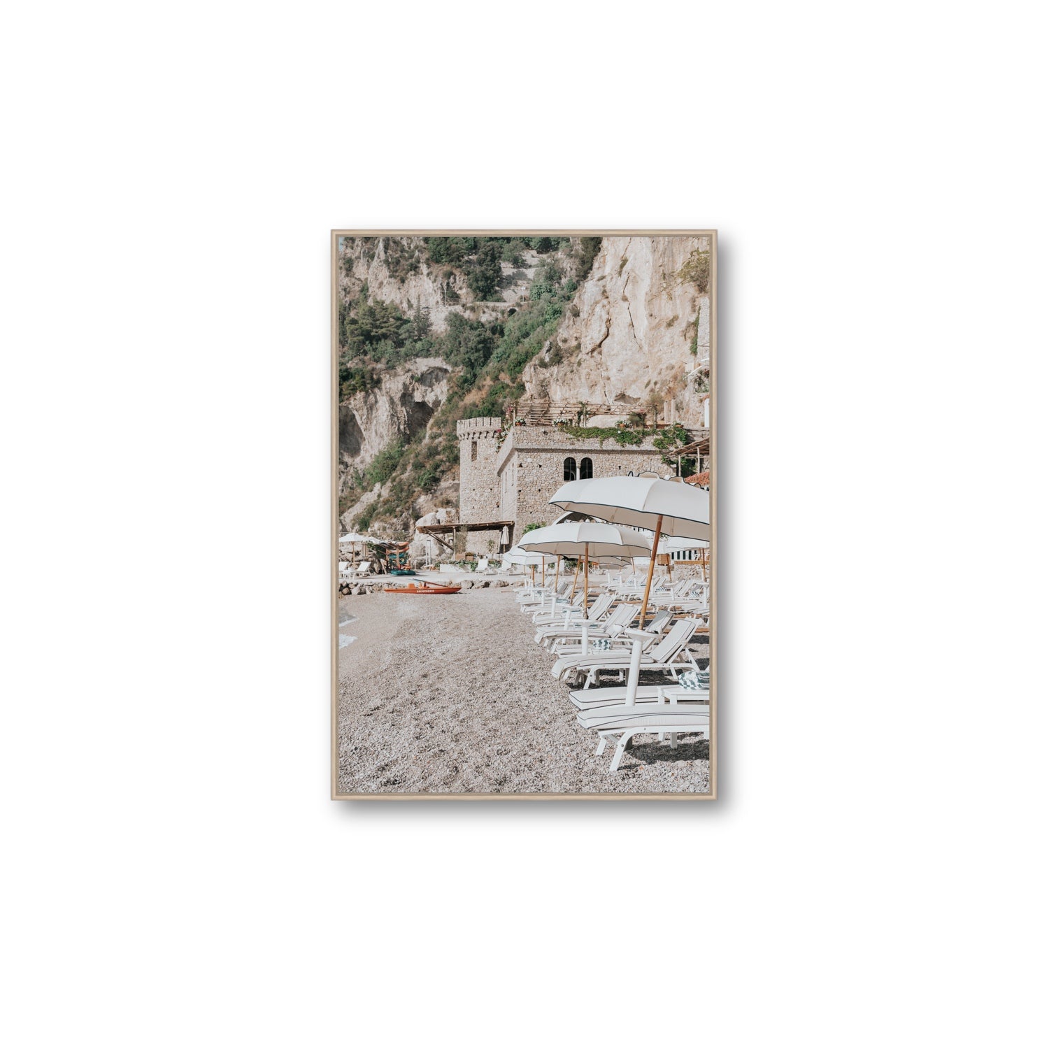 La Villeggiatura fine art print, Amalfi, Italy, luxury escapes artwork, Large, Natural Oak Float Frame, Fine Art Canvas