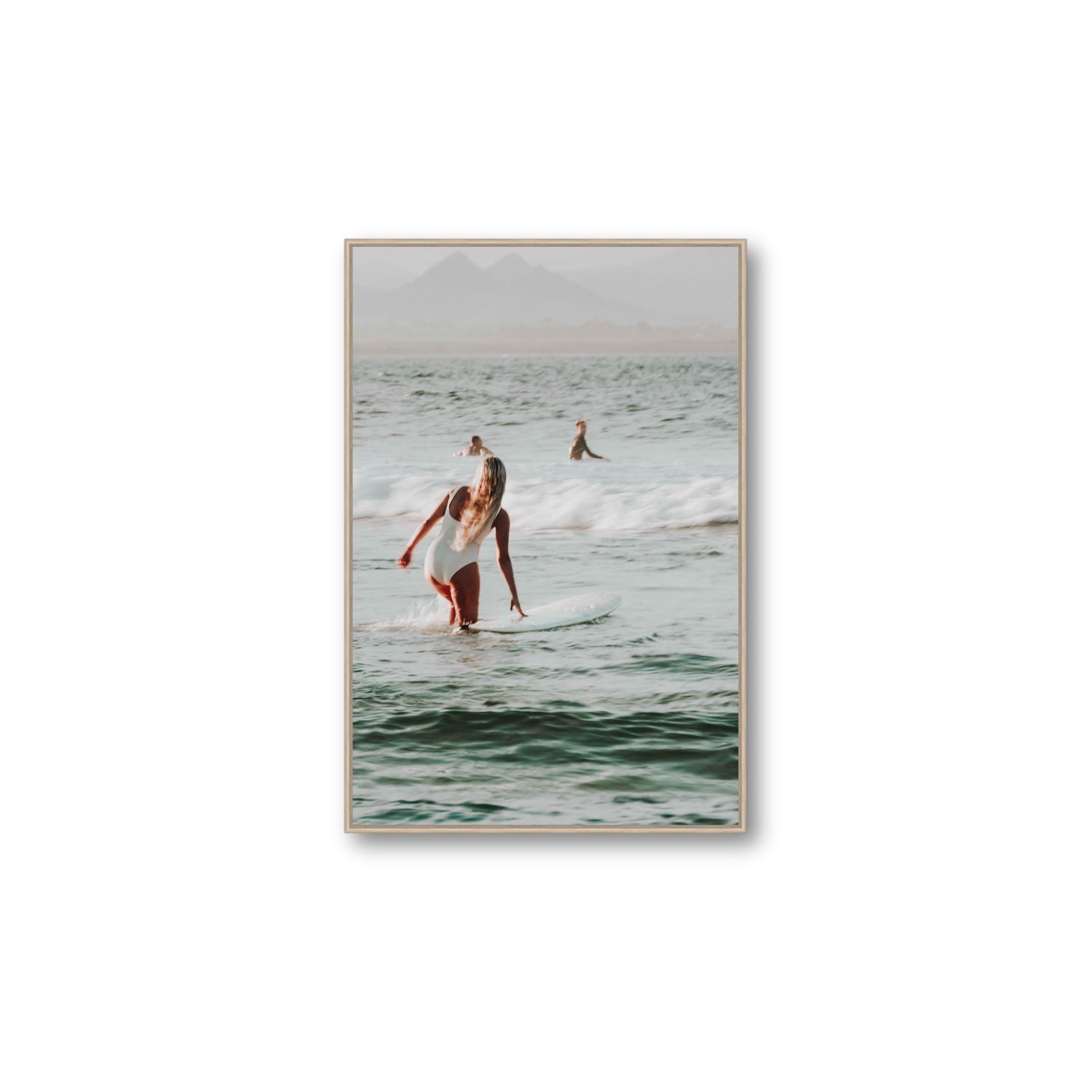 Blondie fine art print, Byron Bay, Australia, Large, Natural Oak Float Frame, Fine Art Canvas