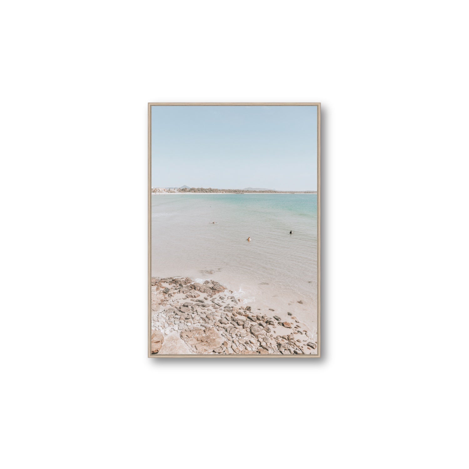 Sweet Serotonin fine art print, Noosa, Australia, coastal scenes artwork, Large, Natural Oak Float Frame, Fine Art Canvas