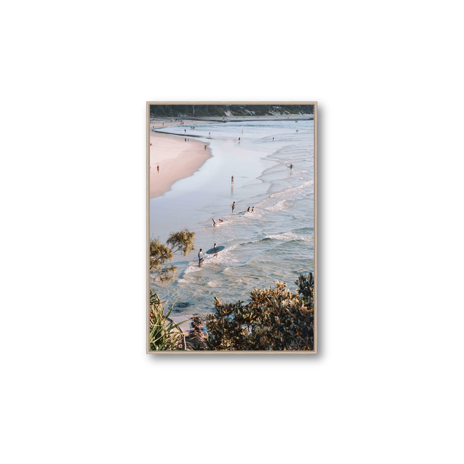 Healing Waters fine art print, Byron Bay, Australia, Large, Natural Oak Float Frame, Fine Art Canvas
