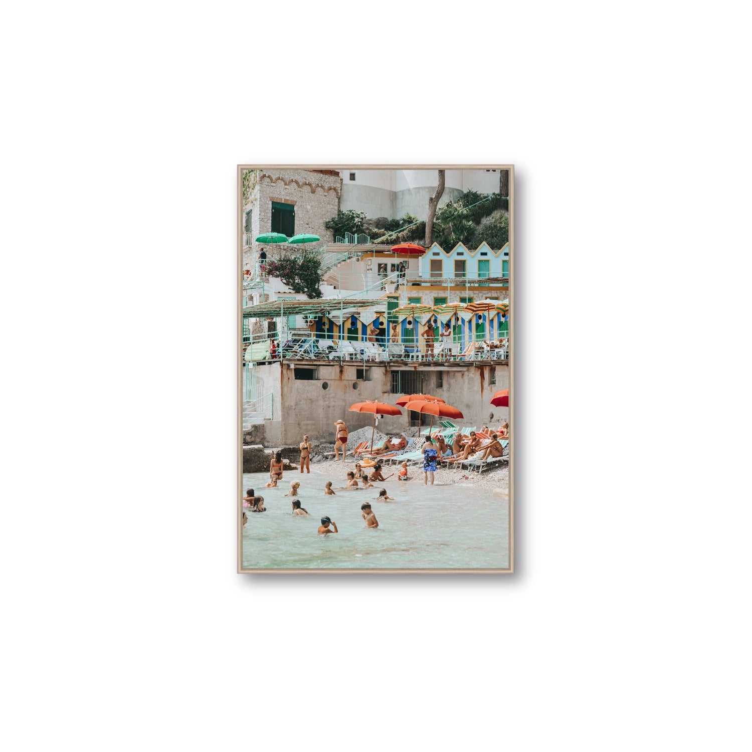 Kaleidoscope fine art print, Capri, Italy, Large, Natural Oak Float Frame, Fine Art Canvas