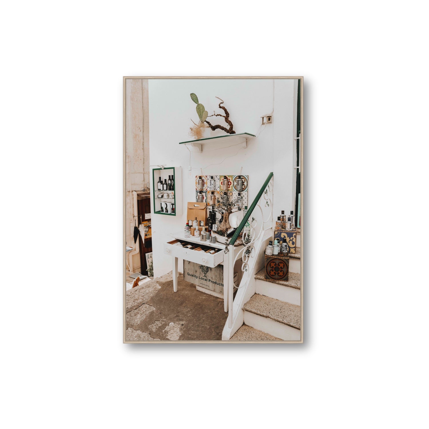 Liquid Gold fine art print, Puglia, Italy, Extra Large, Natural Oak Float Frame, Fine Art Canvas