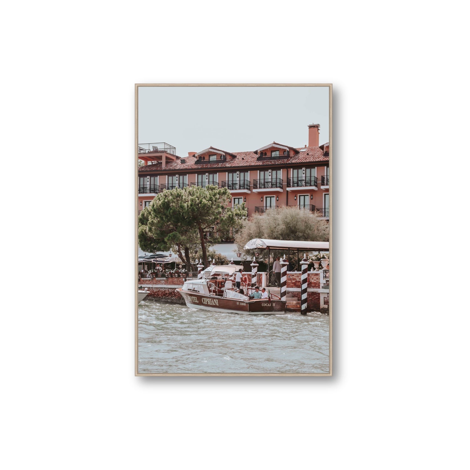 Cocai II Venice Italian wall art Extra Large fine art canvas in natural oak float frame
