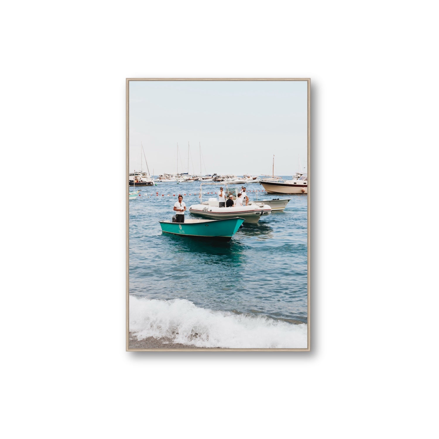 Twilight Tenders Positano wall art Extra Large fine art canvas in natural oak float frame