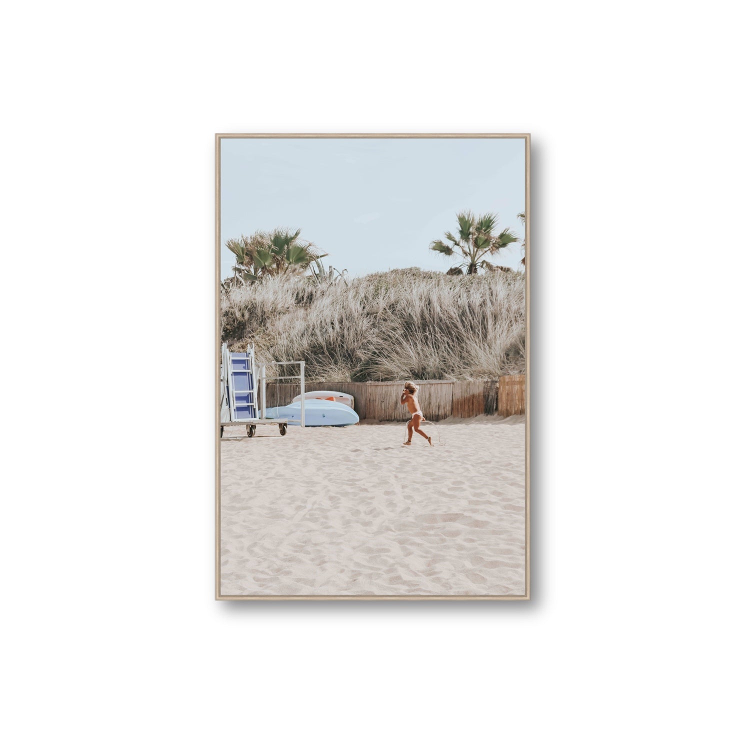 Little Explorer fine art print, Puglia, Italy, Extra Large, Natural Oak Float Frame, Fine Art Canvas